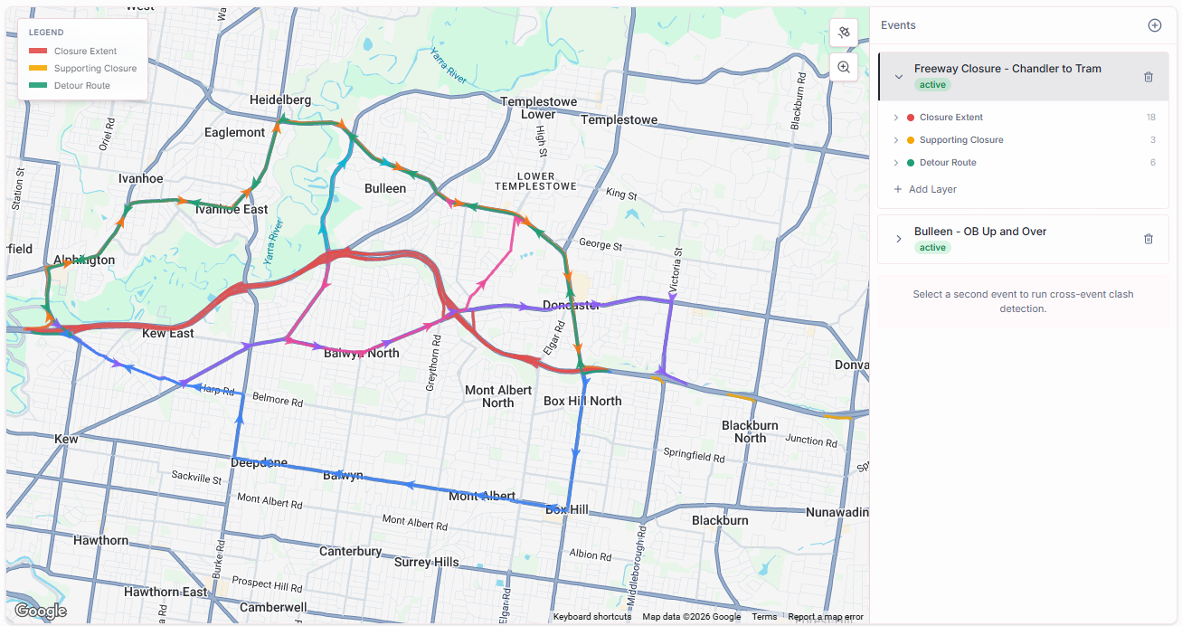 Detour Routes map screenshot
